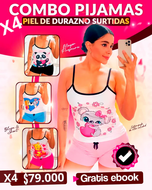 LLEVA X4 UND ¡La pijama más cómoda que vas a probar! 😍 diseños Surtidos